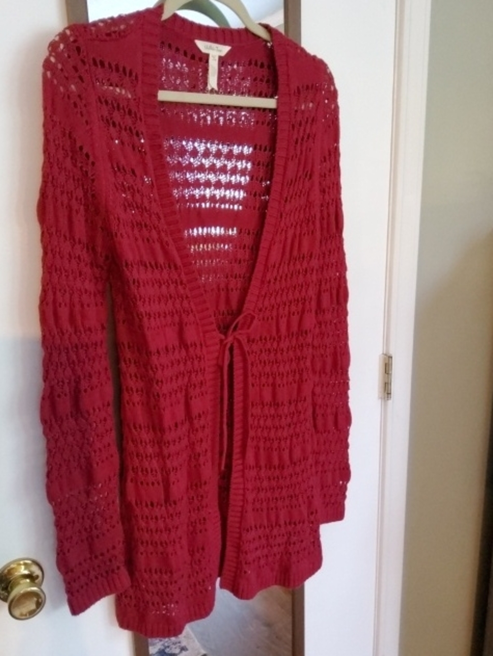 Matilda Jane Open-Knit Tie-Front Cardigan Medium NWOT